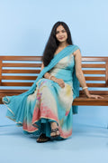 Designer viscose Muslin digital print top with front back print with viscose bottom and pure muslin dupatta digital print with scalping laces work