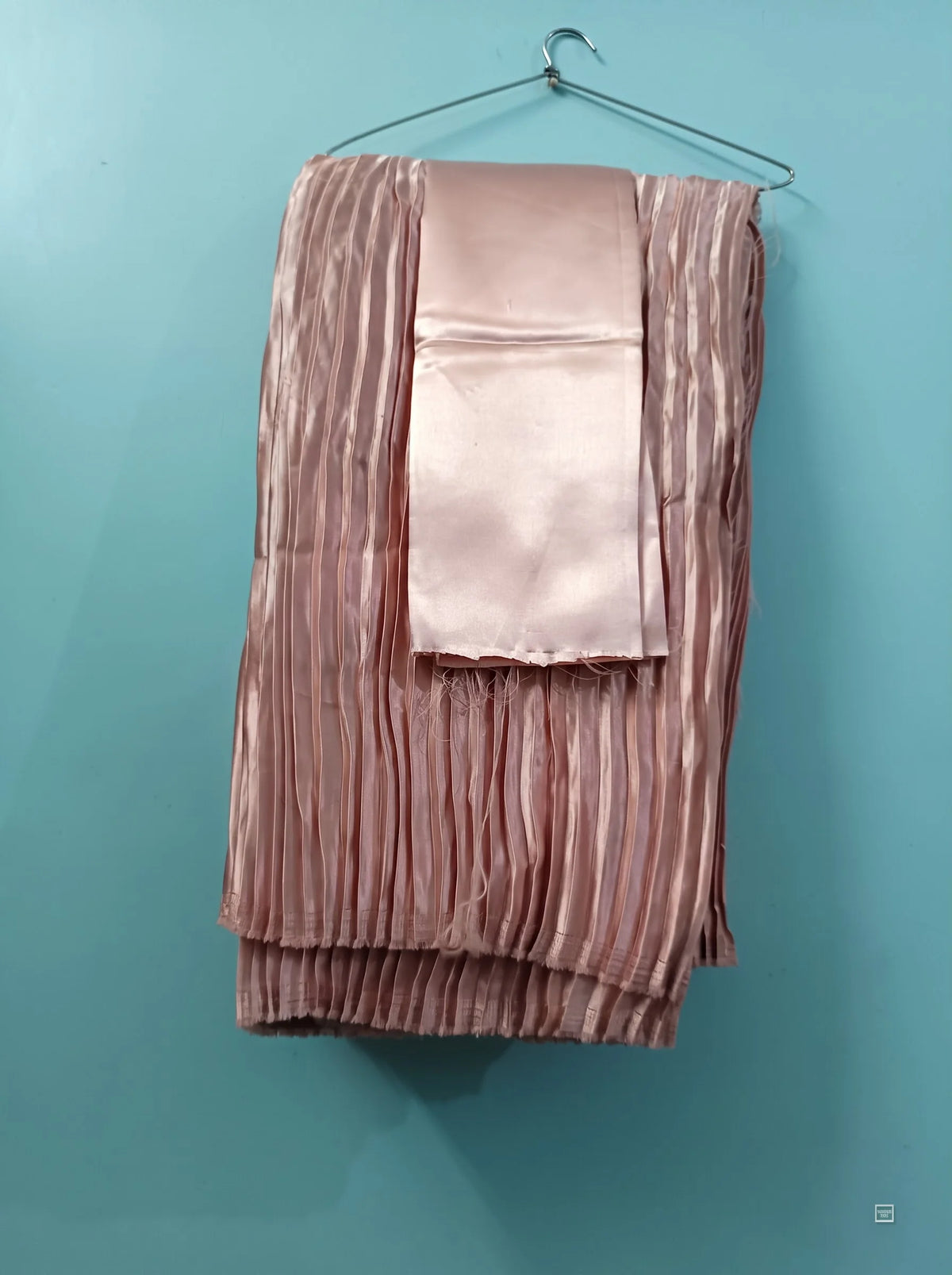 Dusty Rose-Taupe Crushed Tissue Silk Saree with Satin Blouse
